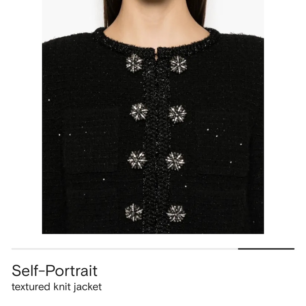 Self-Portrait Black Textured Blazer - Picture 9 of 12